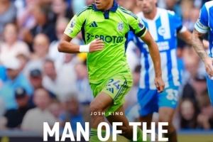 富勒姆官方：18岁英格兰中场约书亚-金当选首轮队内最佳球员